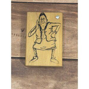 1997 DIAMONDS D420 WOOD MOUNTED RUBBER STAMP SHAKING FINGER GRANDMA